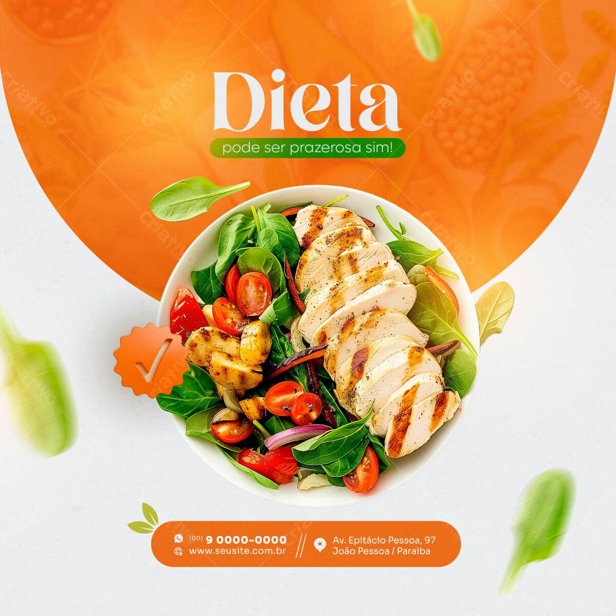 Post para Dieta Saudável PSD Editável