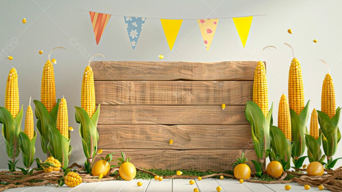 Espigas de milho e decoração festiva