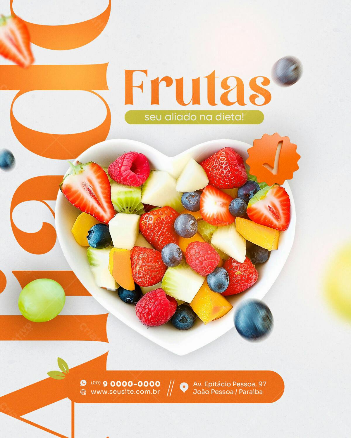 Flyer Frutas para Dieta PSD Editável