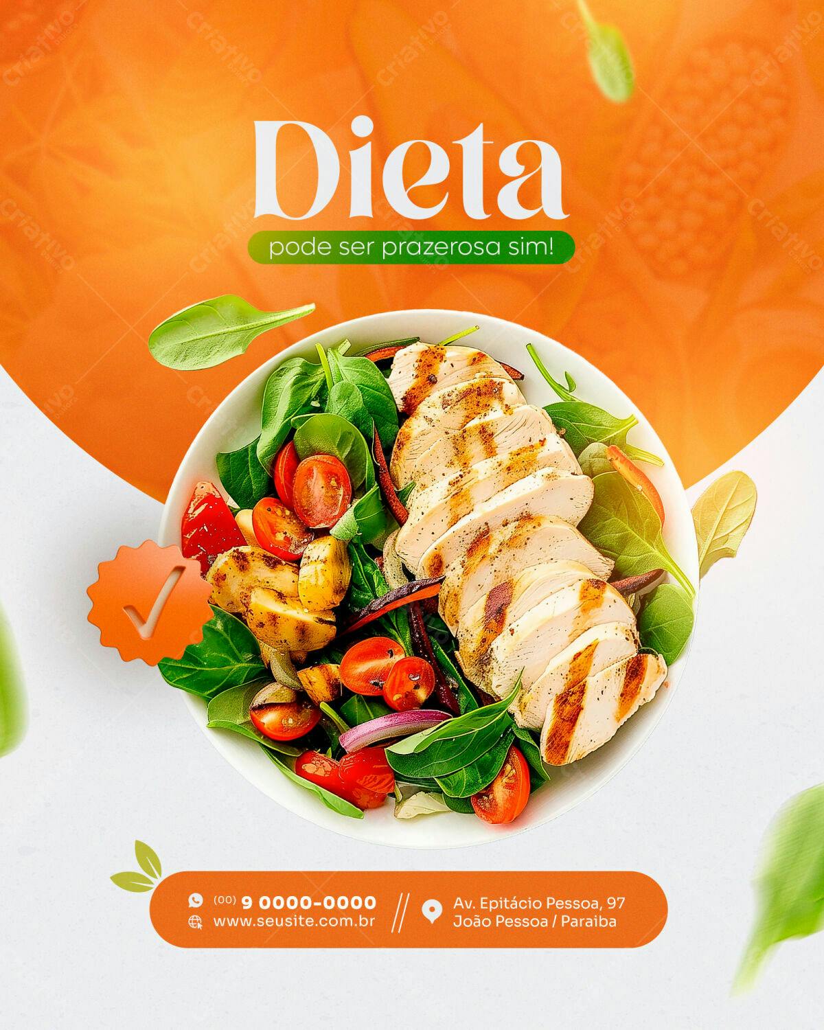 Post para Dieta Saudável PSD Editável