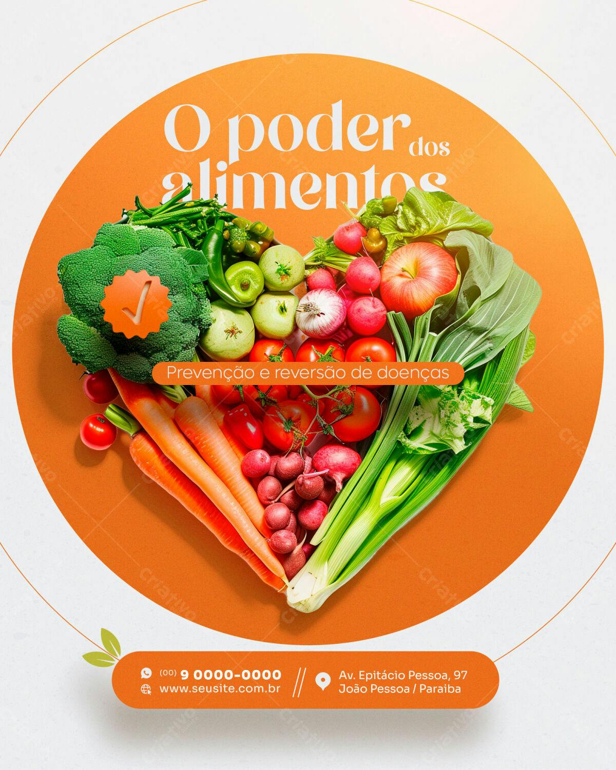 Flyer Alimentação Saudável PSD Editável