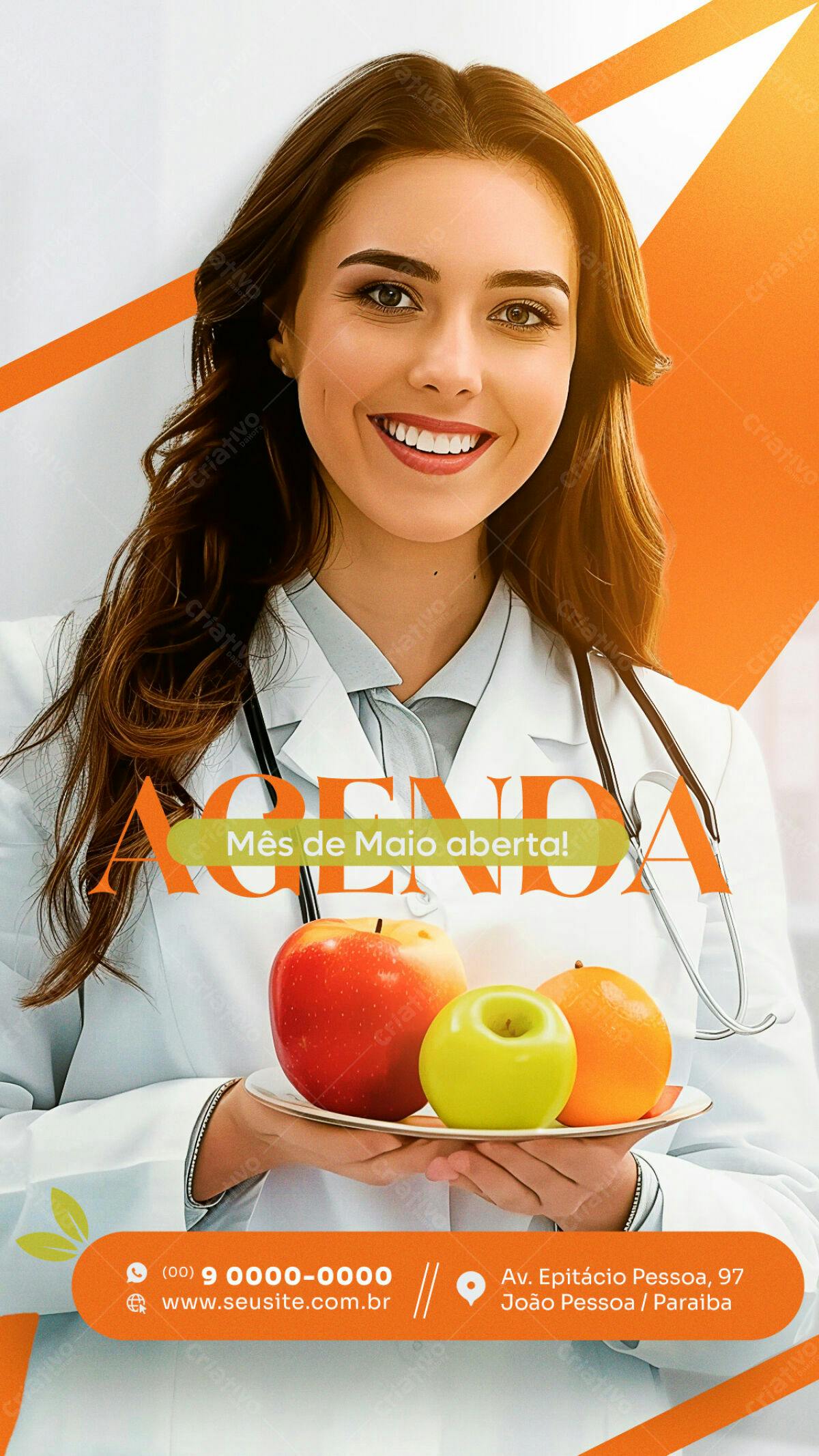 Flyer Agenda Médica Maio PSD Editável