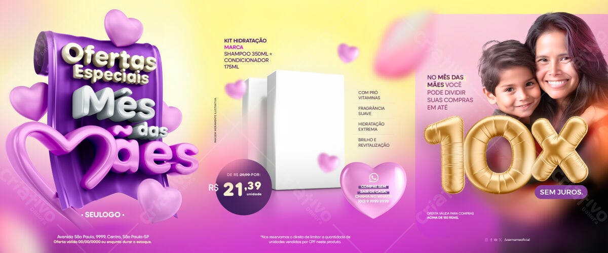 Banner Dia das Mães PSD Editável