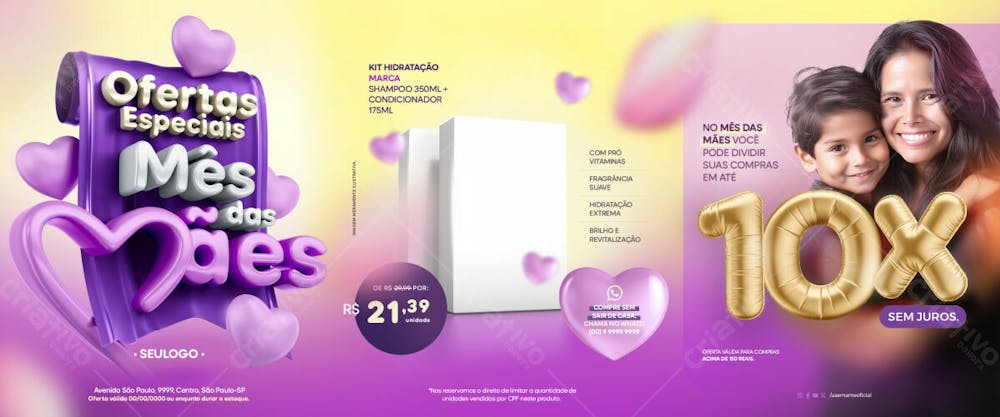 Feed Carrossel - Data Comemorativa - Ofertas Especiais Mês Das Mães - Promoção 10X Sem Juros - Psd Editável.zip