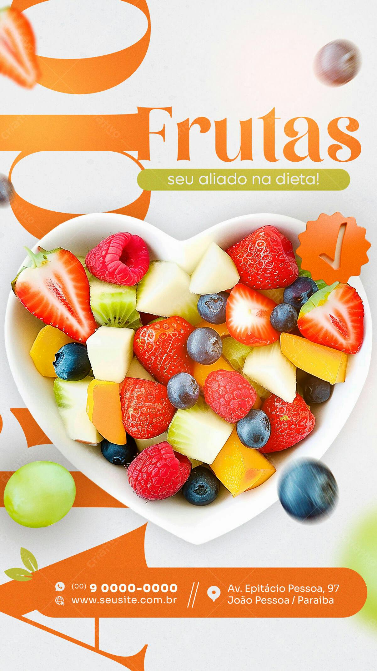 Flyer Frutas para Dieta PSD Editável