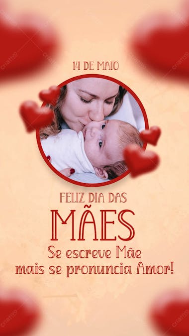 Story se escreve mãe mais se prinuncia amor 14 de maio dia das mães