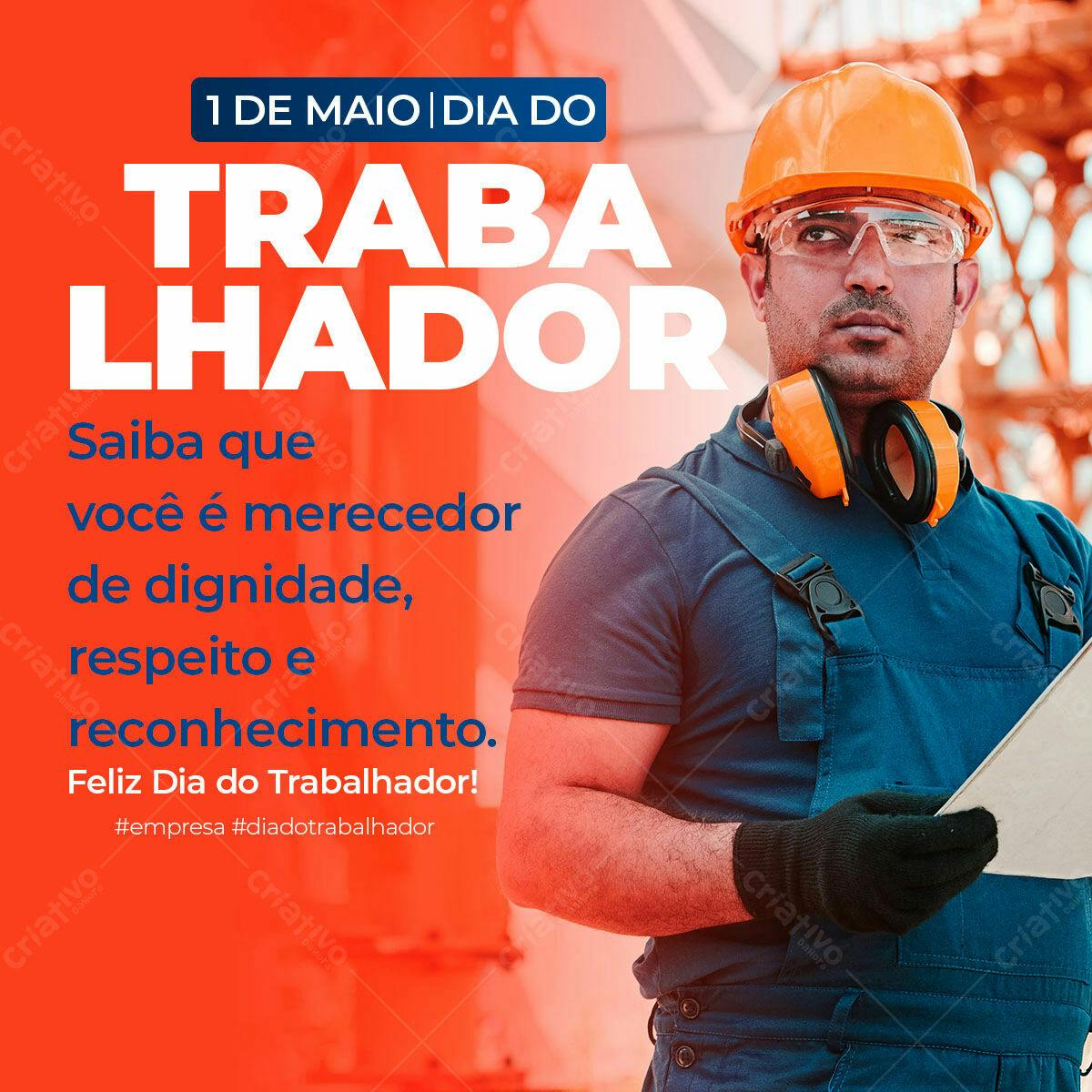Postagem Dia do Trabalhador PSD Editável