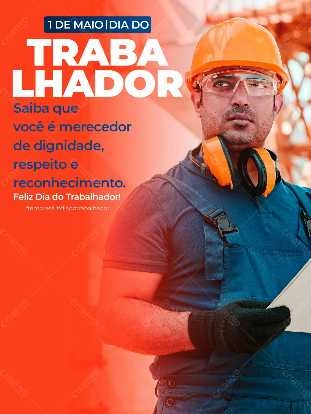 Postagem Dia do Trabalhador PSD Editável