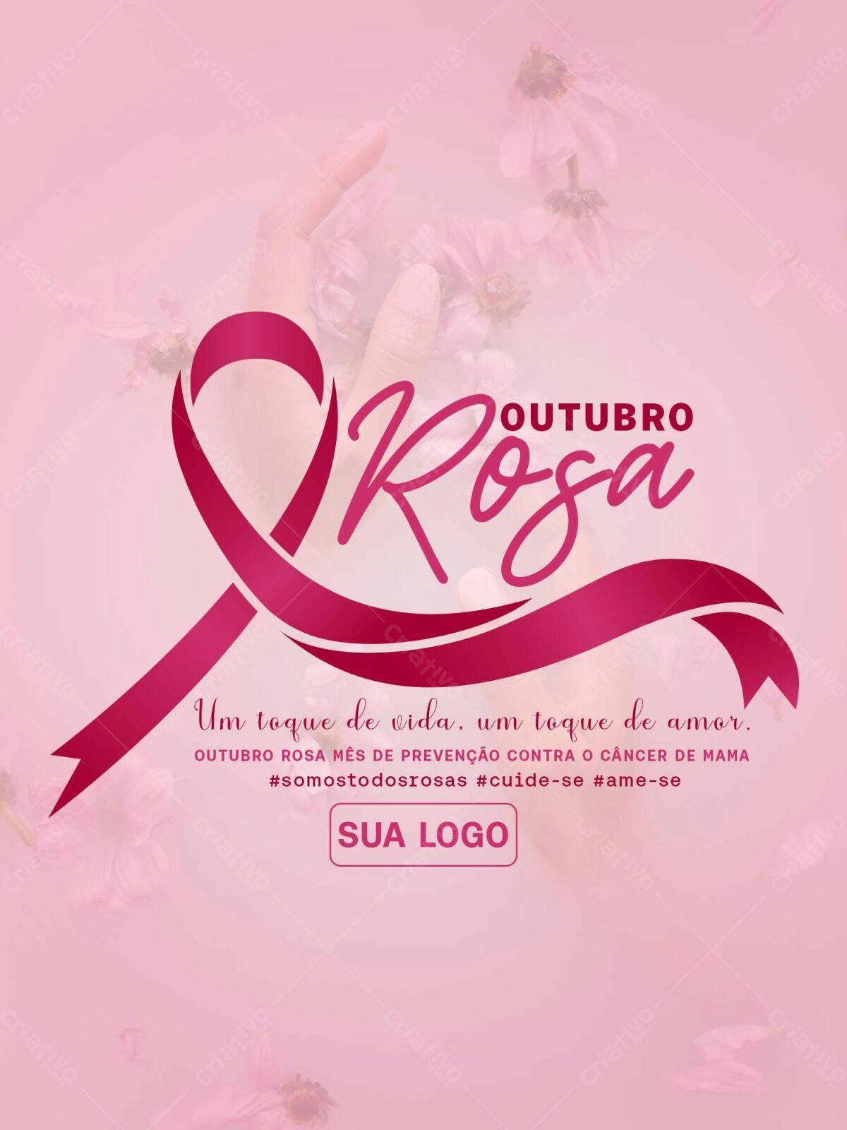 Flyer Outubro Rosa PSD Editável