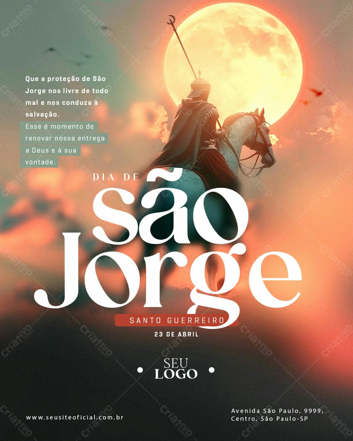 Flyer Dia de São Jorge PSD Editável