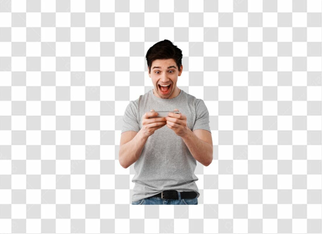 Icone Homem Jogando Mobile PNG com fundo transparente