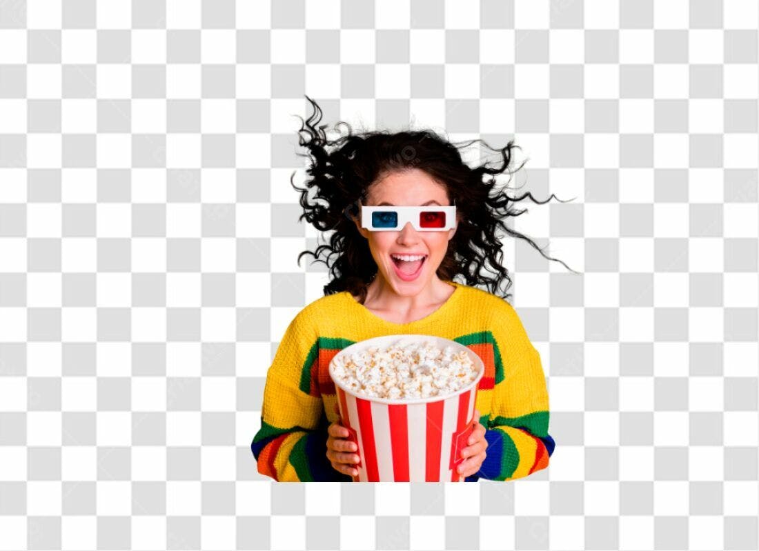 Imagem PNG com fundo transparente Mulher assistindo filme