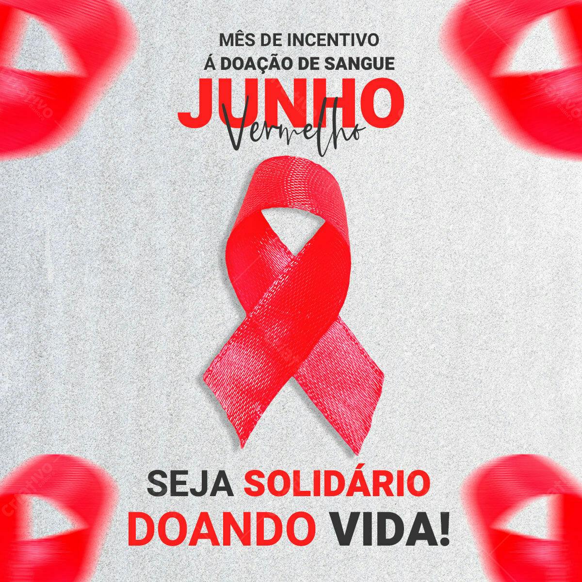 Post para Junho Vermelho PSD Editável