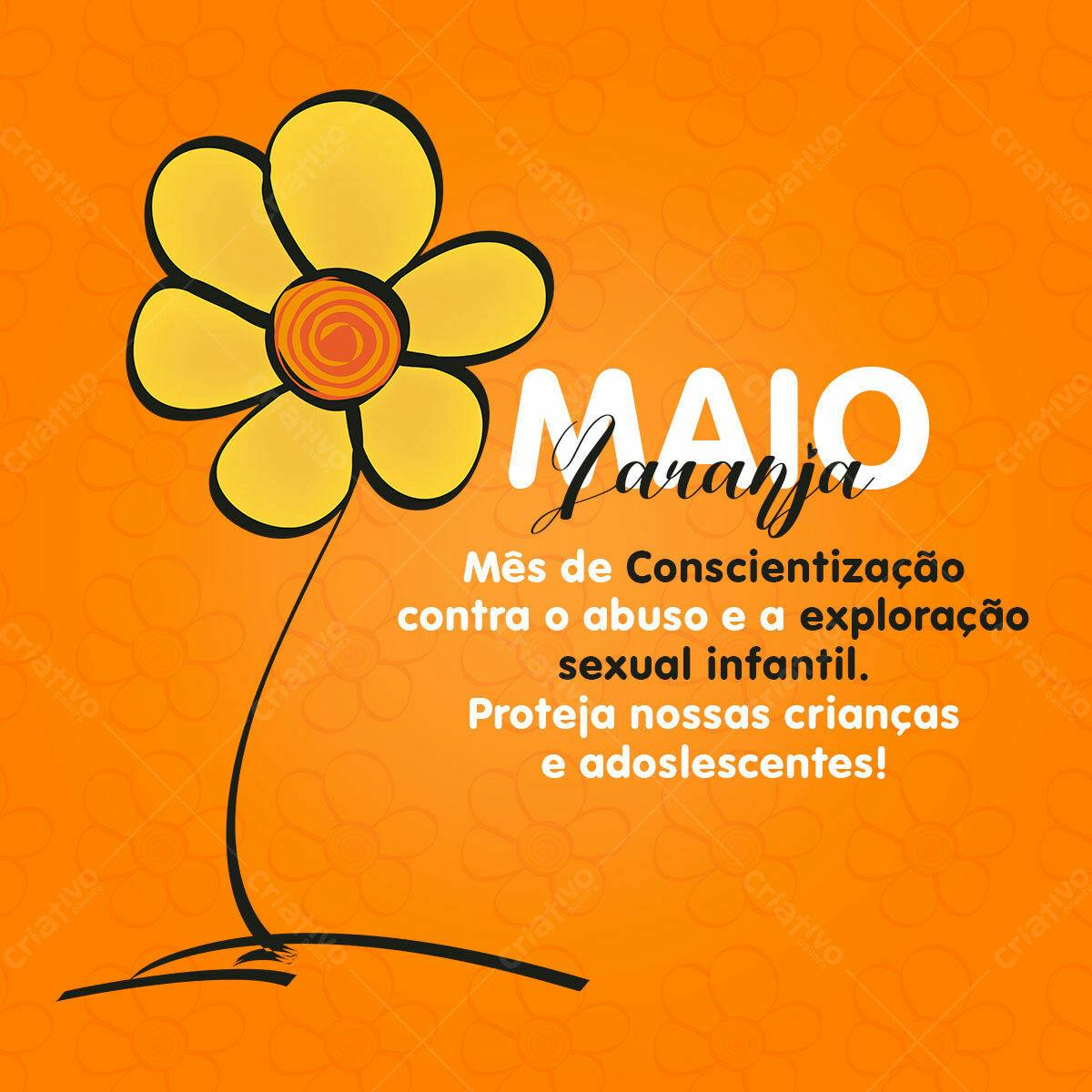 Flyer Maio Laranja PSD Editável