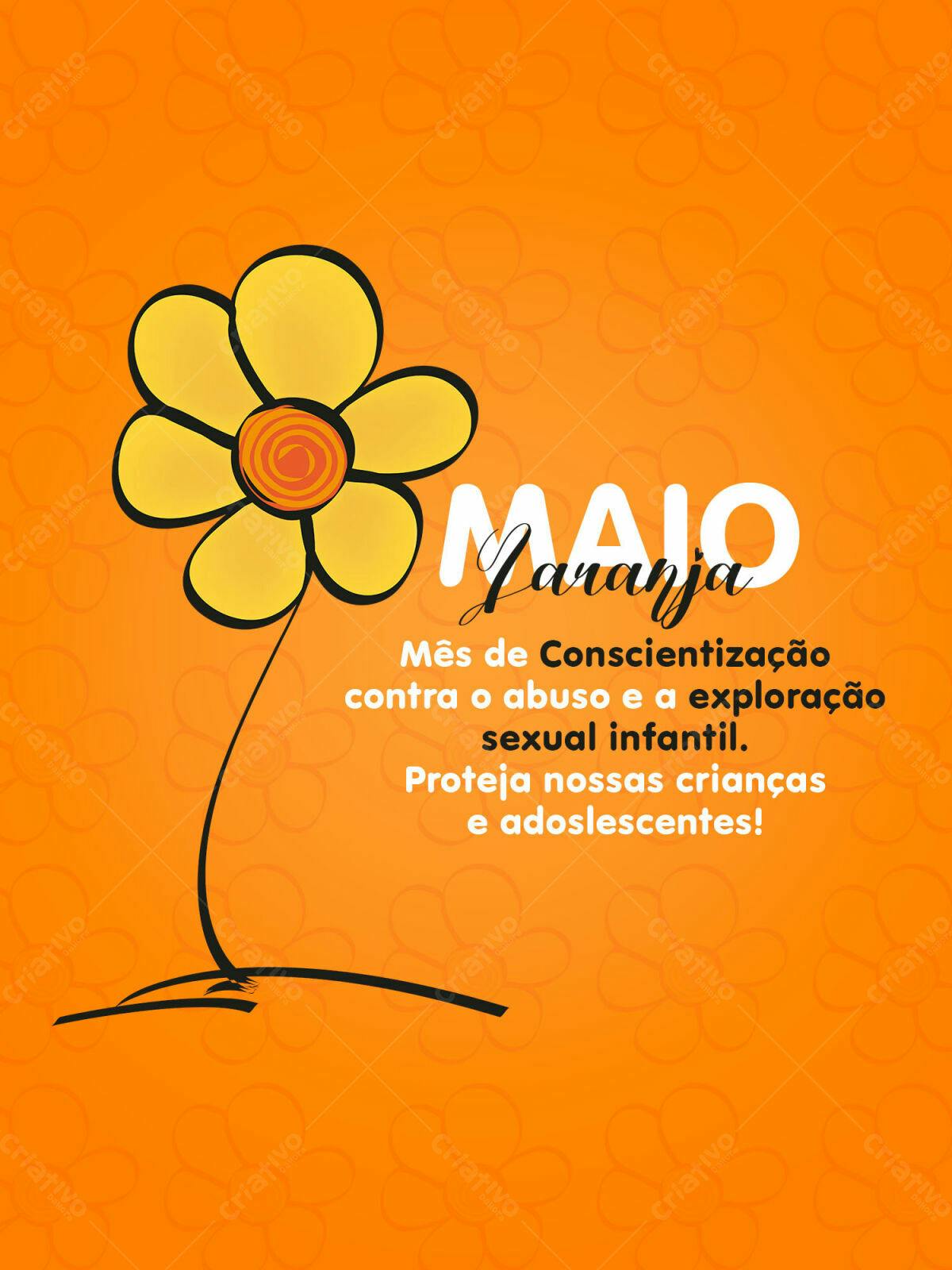 Flyer Maio Laranja PSD Editável