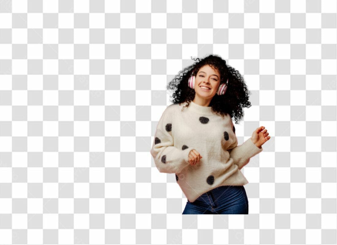 Imagem PNG com fundo transparente Mulher dançando com fones