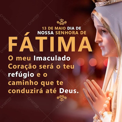 Post para o Dia de Nossa Senhora de Fátima PSD Editável