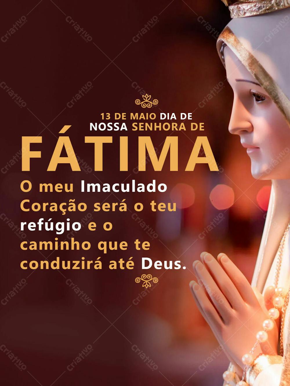 Dia De Nossa Senhora De Fátima 13 De Maio Social Media Psd Editável.zip