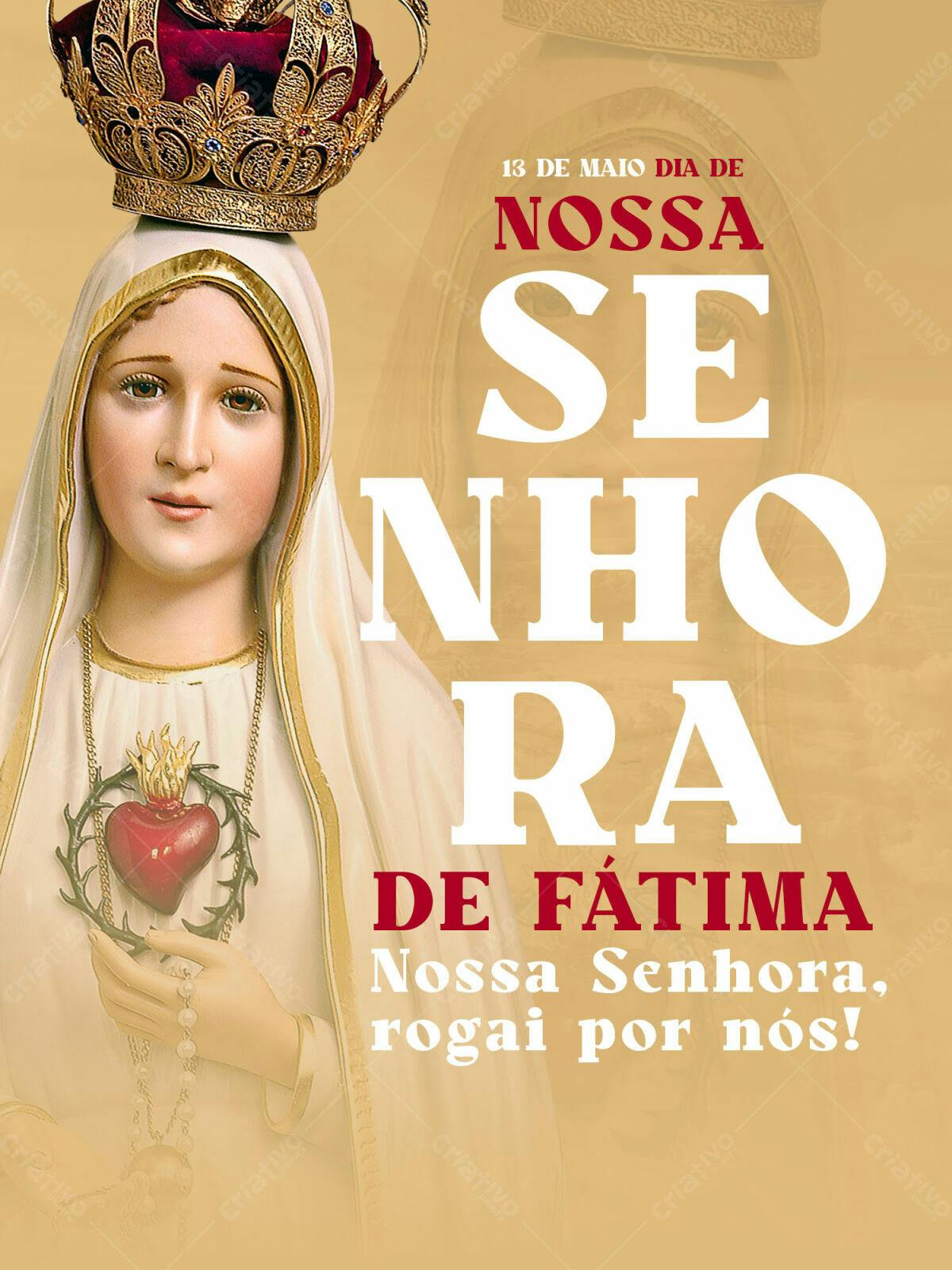 Flyer Dia de Nossa Senhora de Fátima PSD Editável