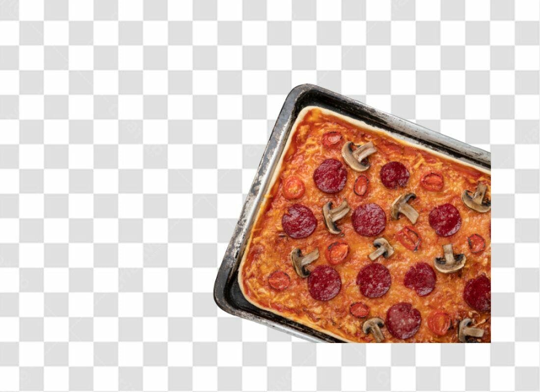 Imagem Pizza Calabresa Cogumelos PNG com fundo transparente