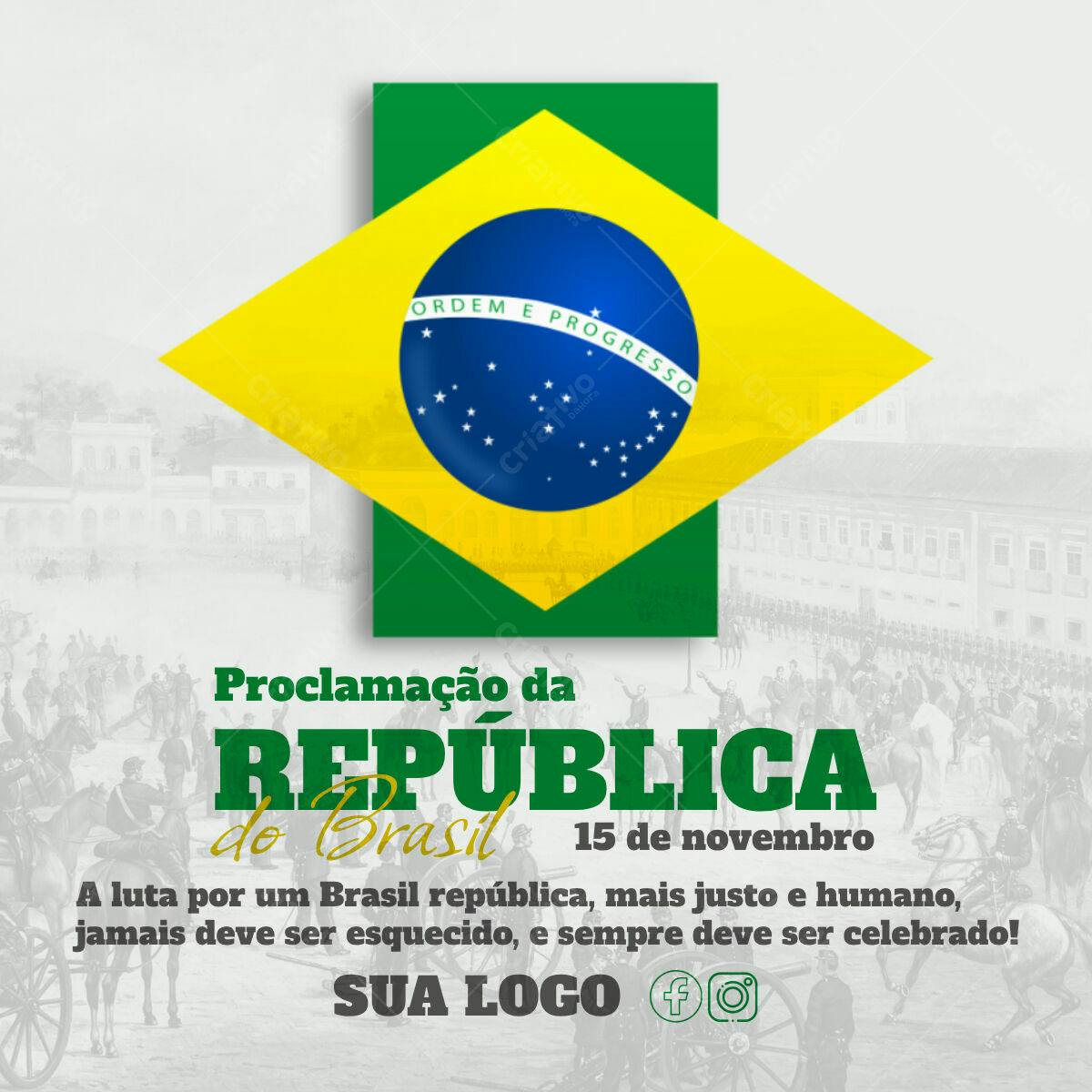 Flyer Proclamação da República do Brasil PSD Editável