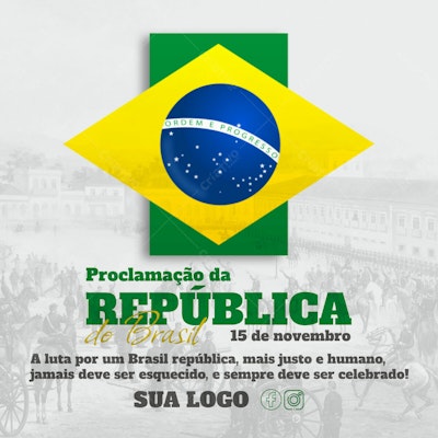 Flyer Proclamação da República do Brasil PSD Editável