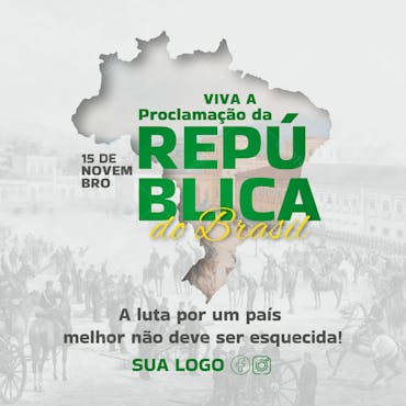 Social media viva a proclamação da república do brasil a luta por um país psd editável