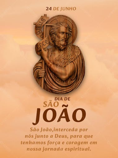 São joão, interceda por nós junto a deus feed social psd editavél