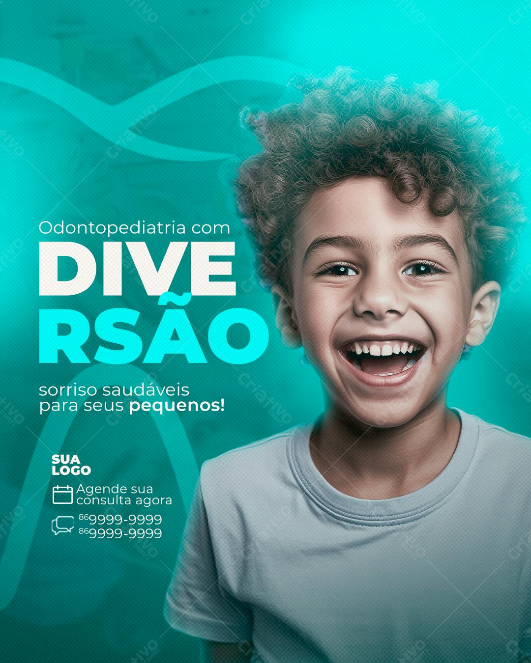 Flyer Odontopediatria com Diversão PSD Editável