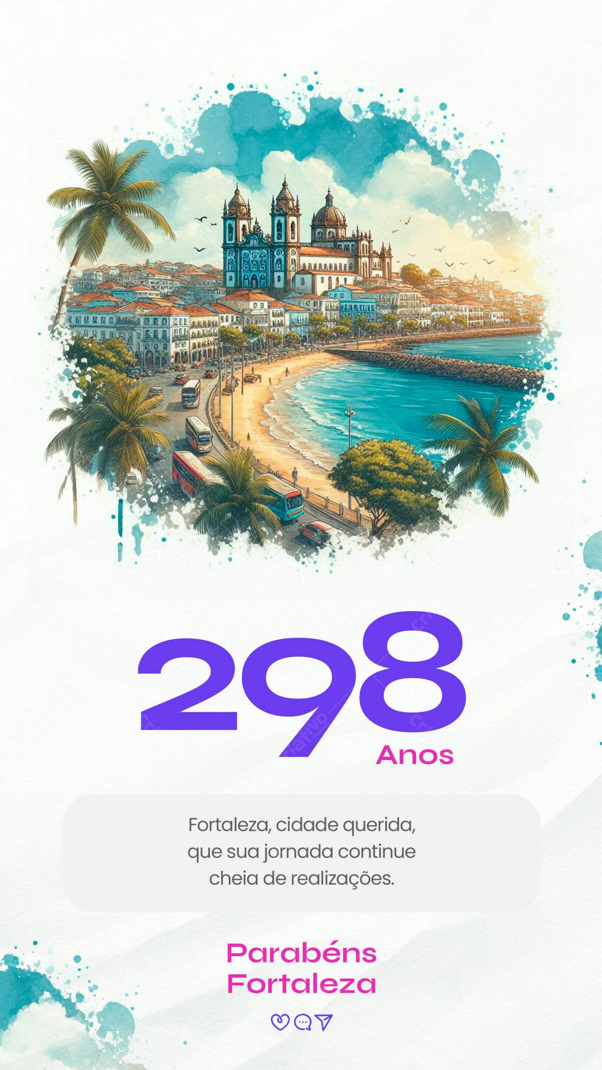 Story para Aniversário de Fortaleza PSD Editável
