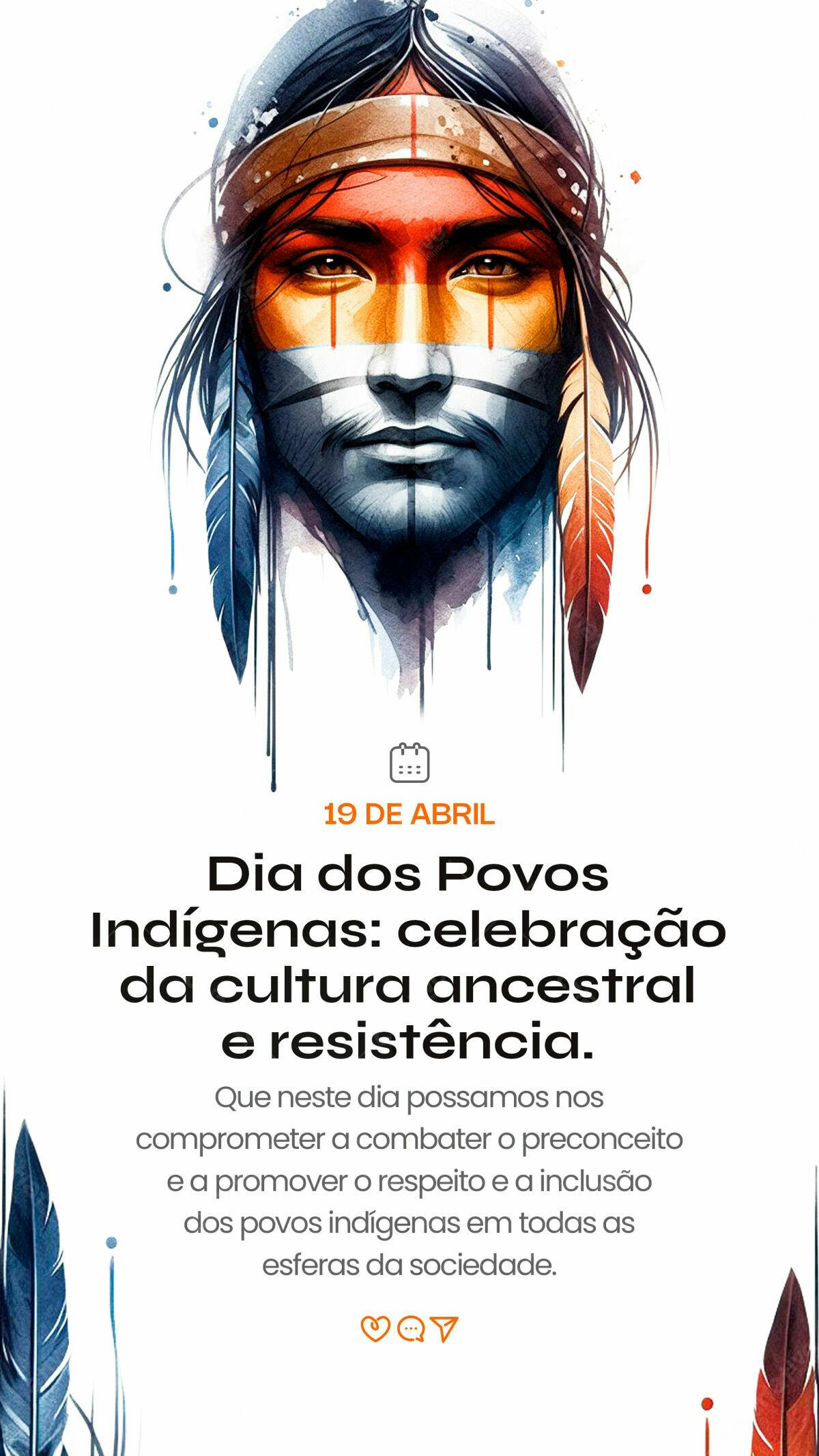 Arte Indígena Dia dos Povos Indígenas PSD Editável