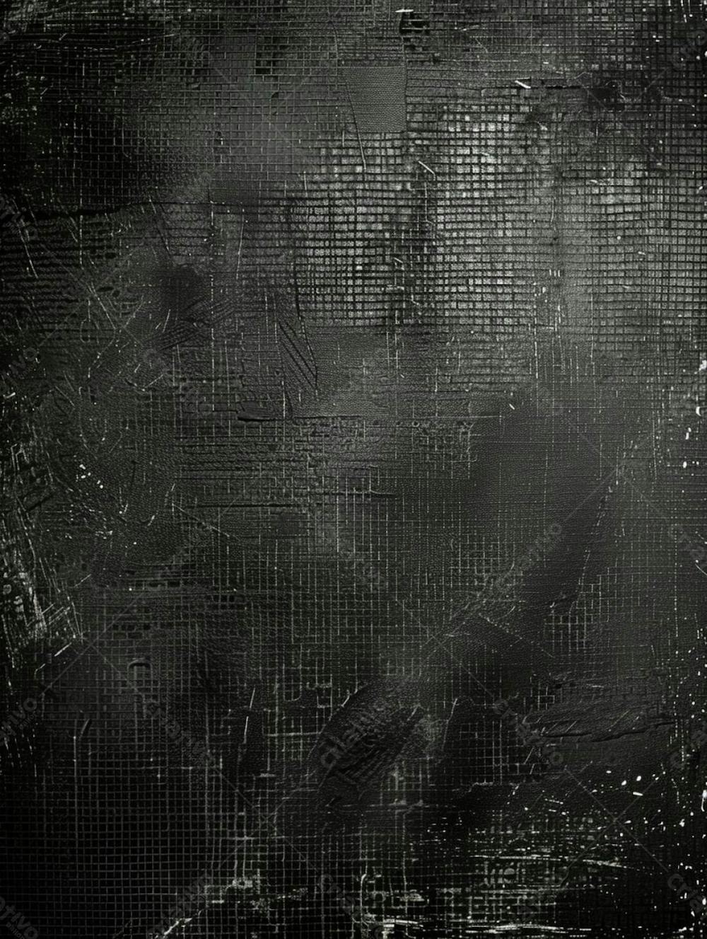 Black Grunge Texture With Black Background, In Layered Mesh Style, Matte Photo