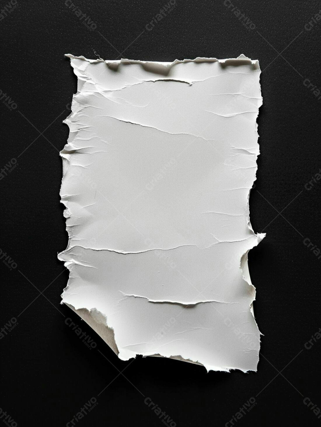 Papel rasgado em fundo preto