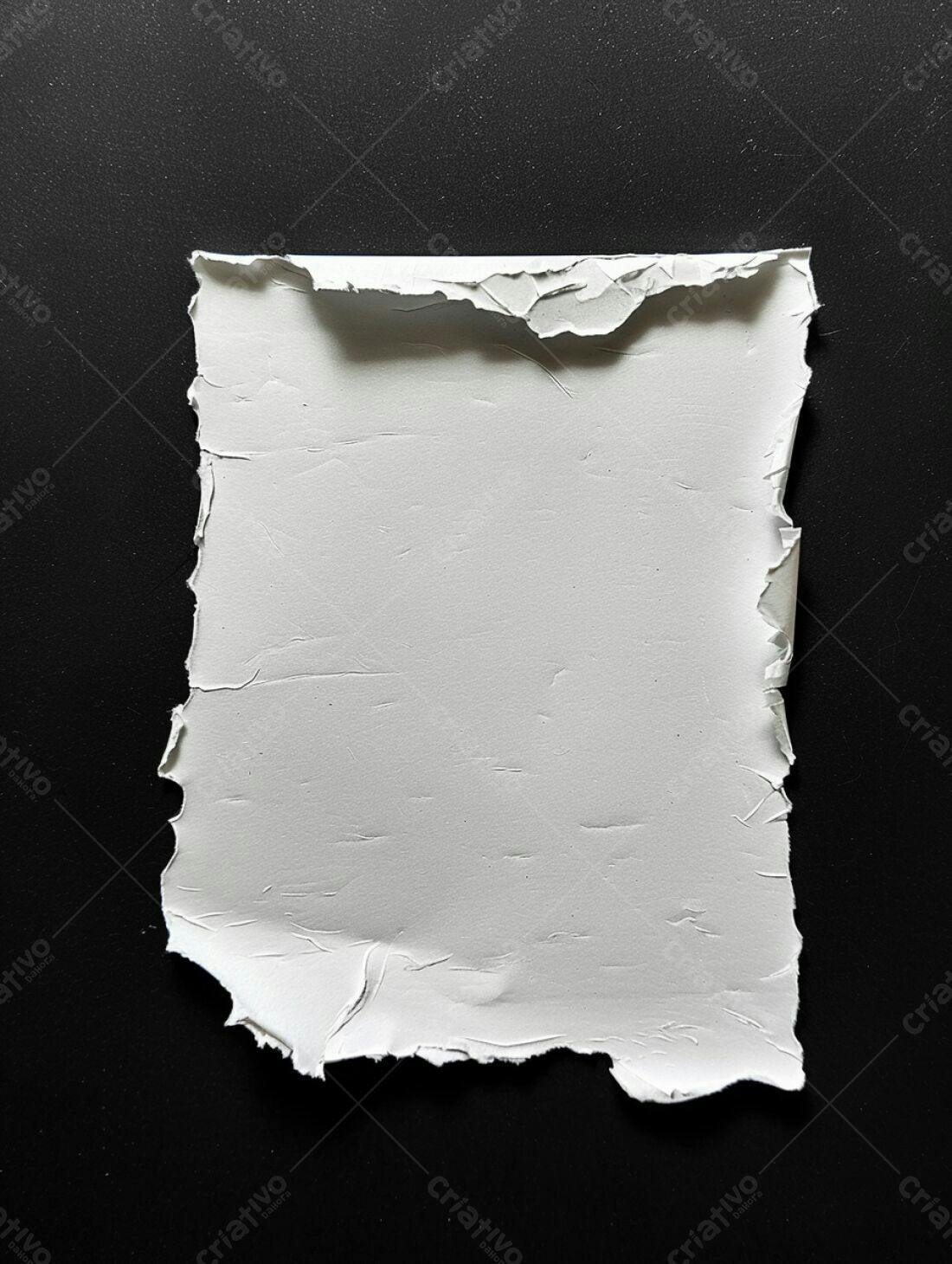 Papel rasgado em fundo preto