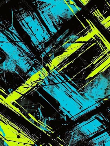 Fundo de imagem vetorial abstrato, cores azul neon e preto, estilo grafite