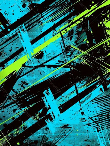 Fundo de imagem vetorial abstrato, cores azul neon e preto, estilo grafite