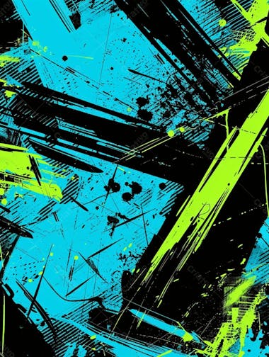 Fundo de imagem vetorial abstrato, cores azul neon e preto, estilo grafite