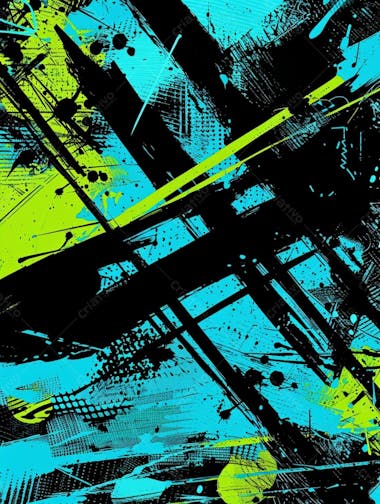 Fundo de imagem vetorial abstrato, cores azul neon e preto, estilo grafite