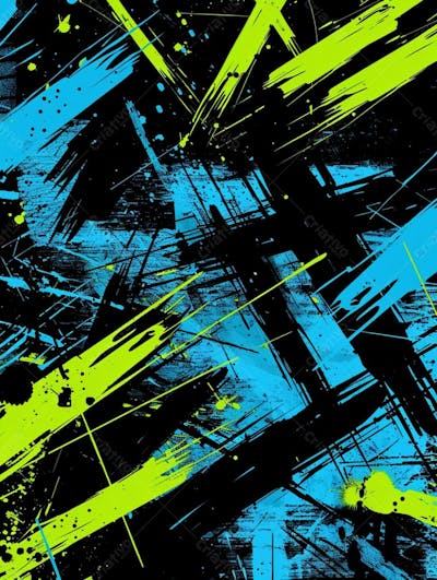 Fundo De Imagem Vetorial Abstrato, Cores Azul Neon E Preto, Estilo Grafite