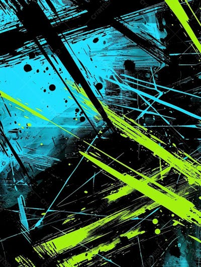 Fundo De Imagem Vetorial Abstrato, Cores Azul Neon E Preto, Estilo Grafite