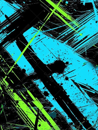 Fundo De Imagem Vetorial Abstrato, Cores Azul Neon E Preto, Estilo Grafite