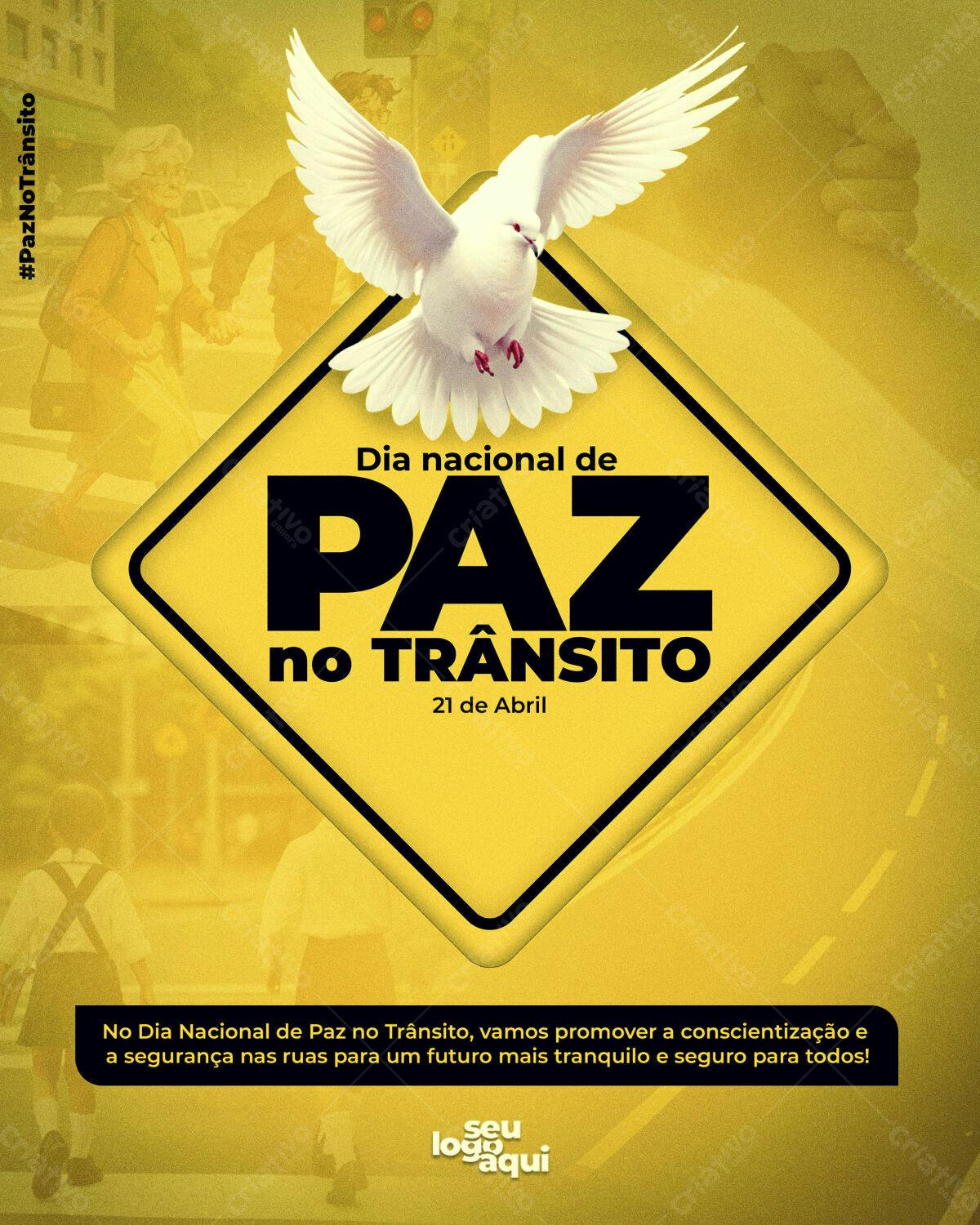 Flyer Dia Nacional da Paz no Trânsito PSD Editável