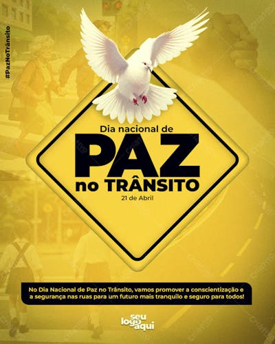 Paz no trânsito, trânsito, arte editável, feed