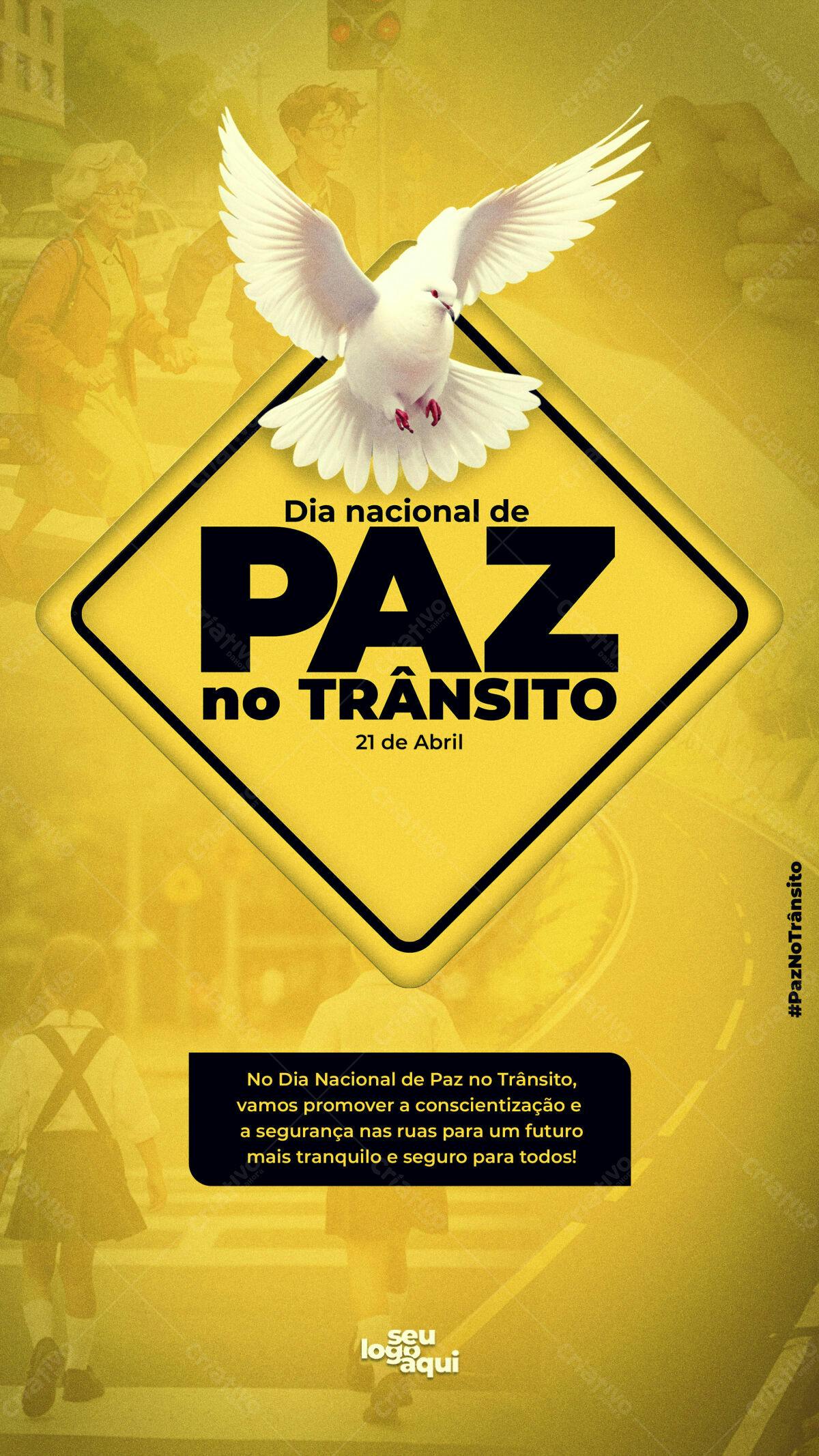 Flyer Dia Nacional da Paz no Trânsito PSD Editável