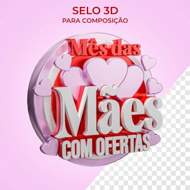 Selo 3d dias das mães com ofertas