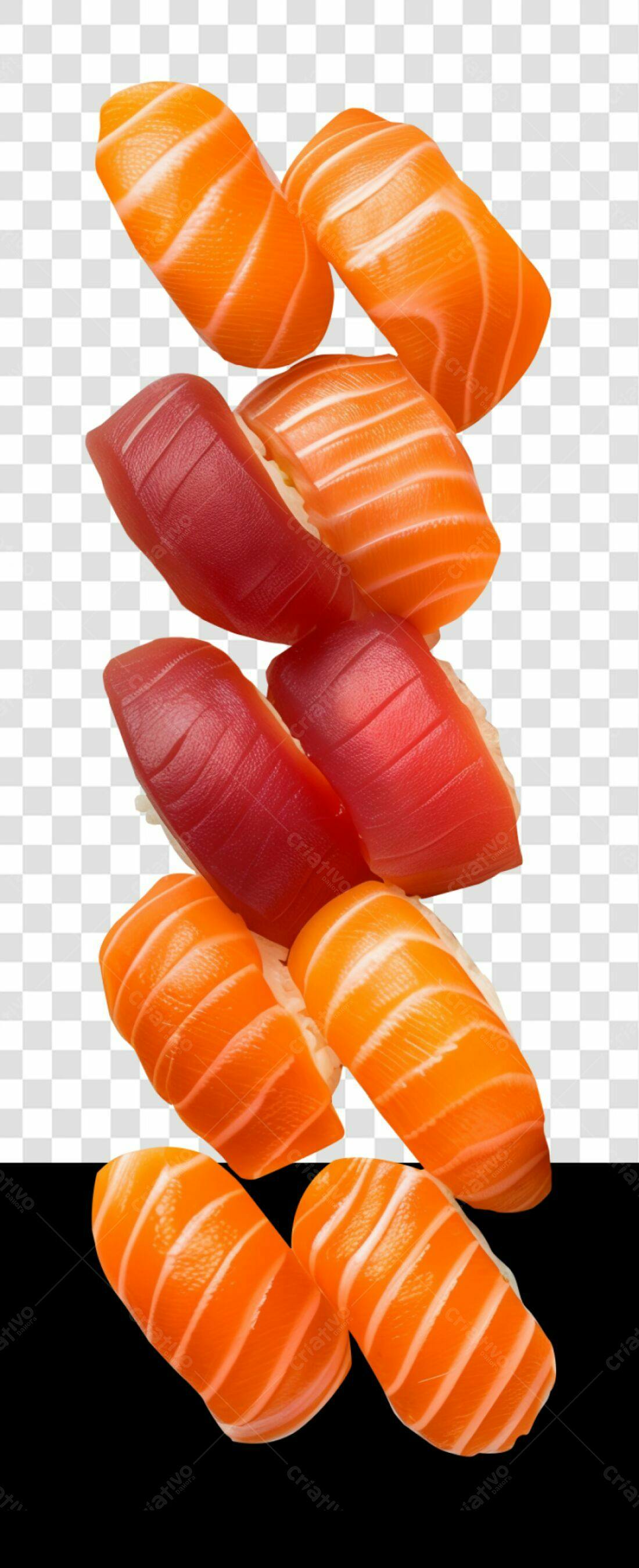 Icone Sushi Salmão e Atum PNG com fundo transparente