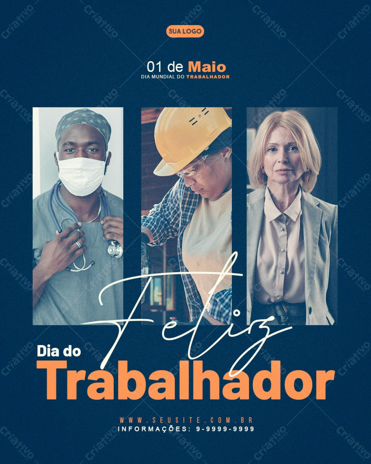Flyer Dia do Trabalhador PSD Editável