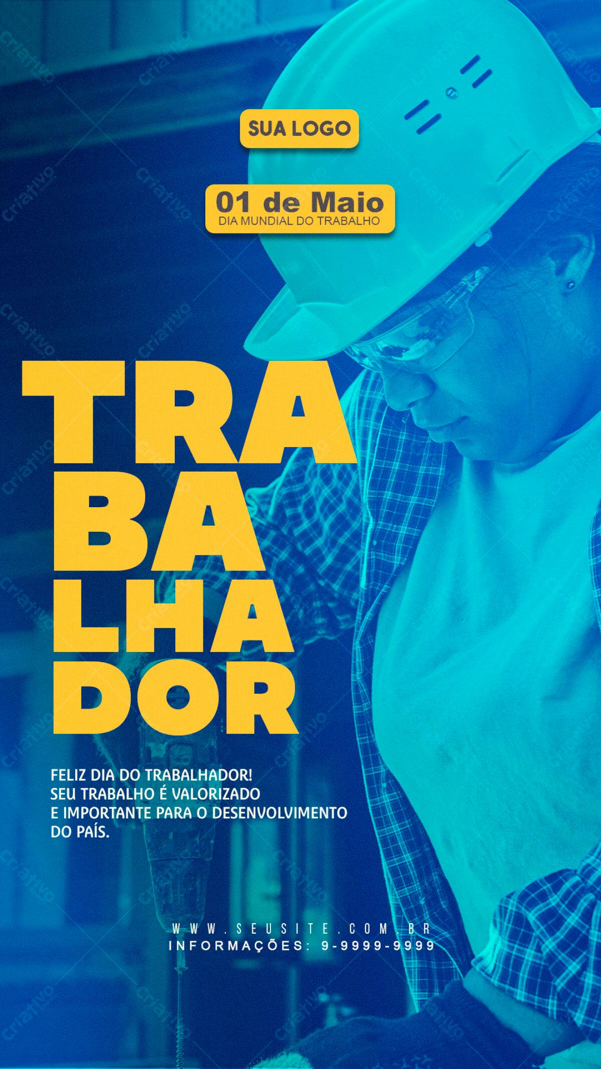 Flyer Dia do Trabalho PSD Editável