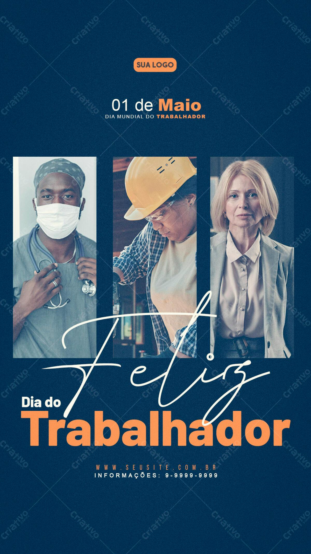Flyer Dia do Trabalhador PSD Editável
