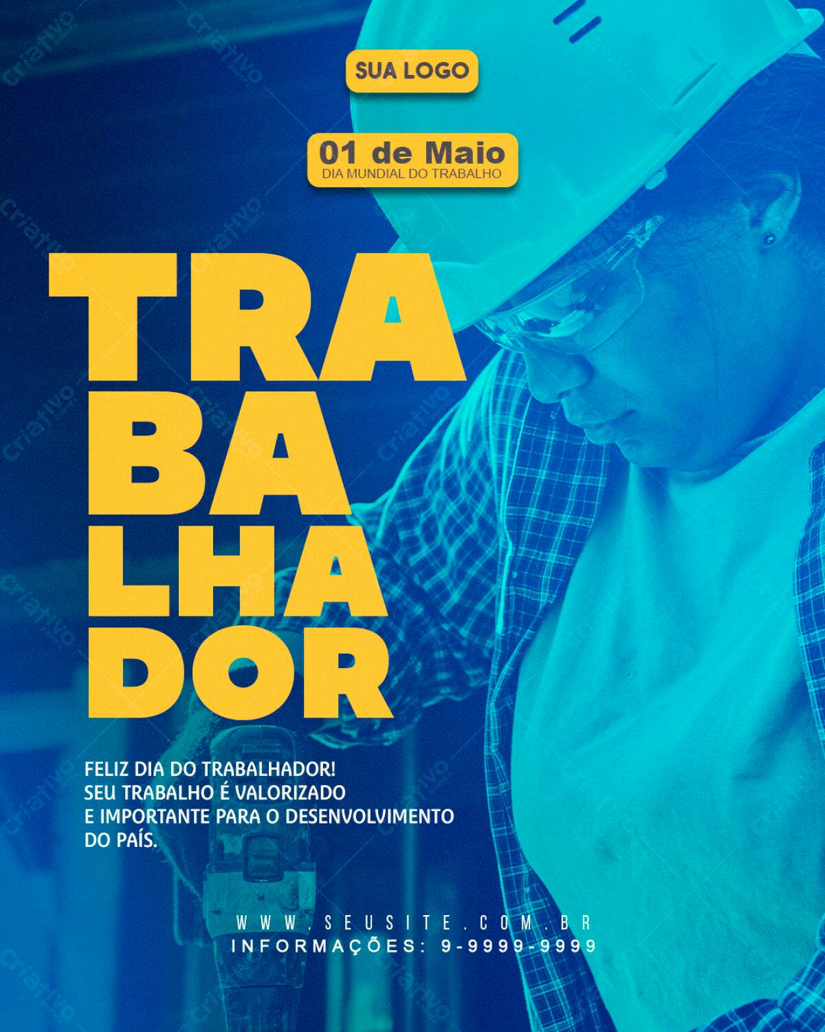 Flyer Dia do Trabalhador PSD Editável